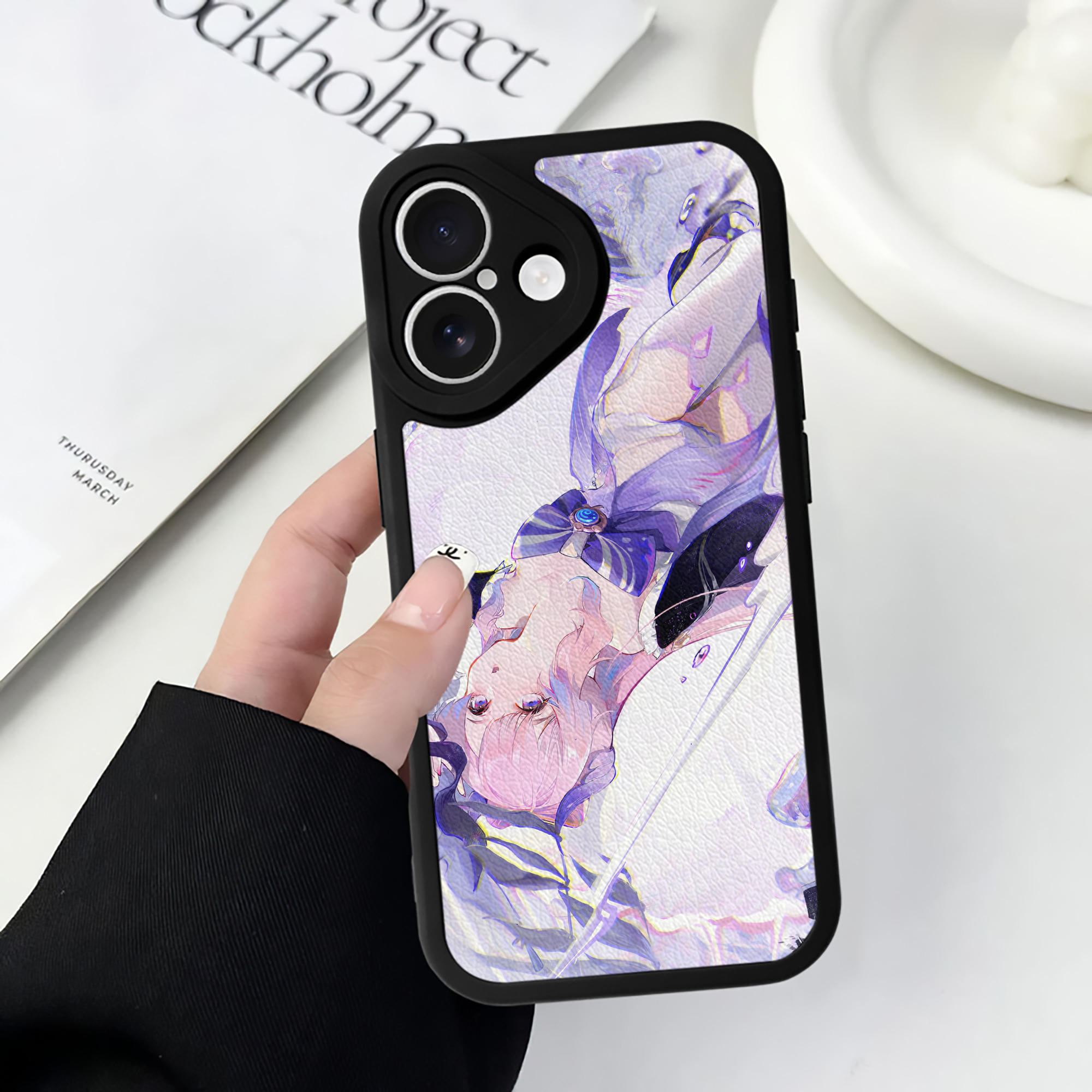 げんし神 genshin 【iPhone 16シリーズ対応】シリコンスマホケース（レザー調） 材質：シリコン